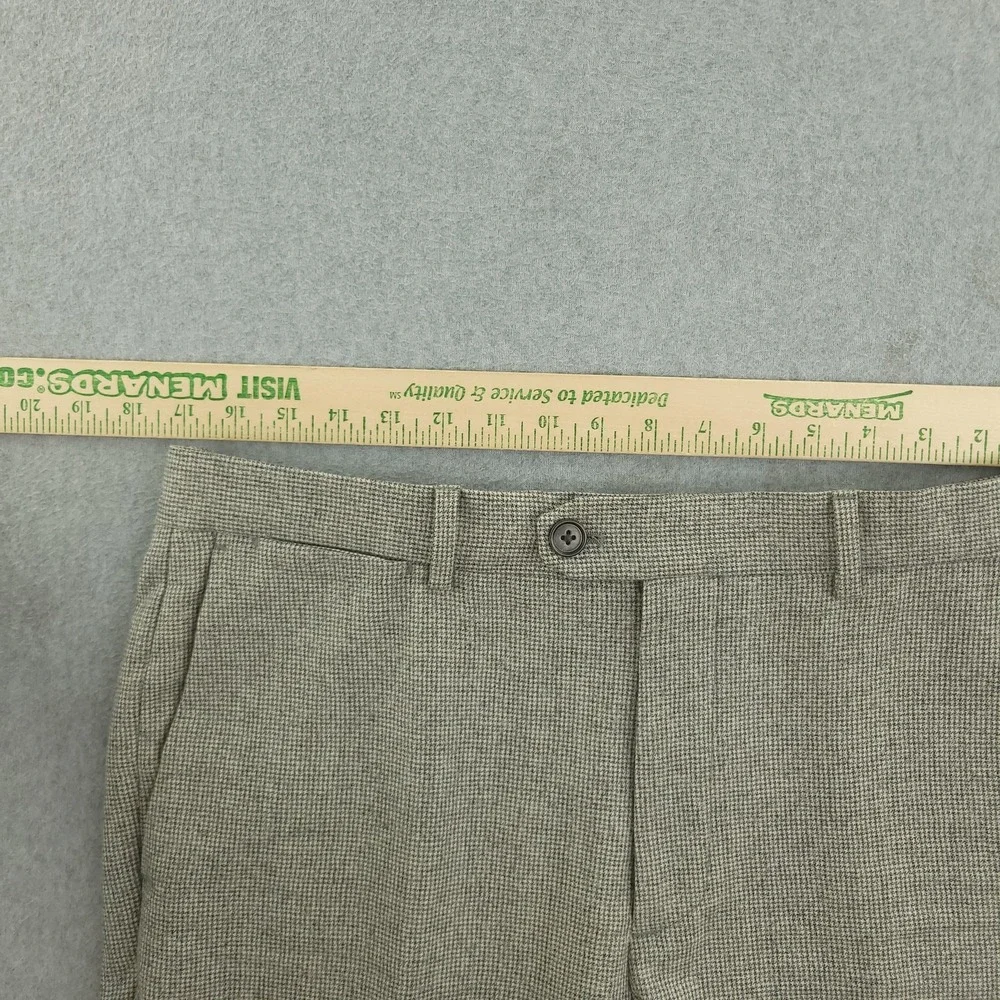 Banana Republic Dress Pants Mens 33x32 Gray Wool Check Slim Tapered Fit Formal